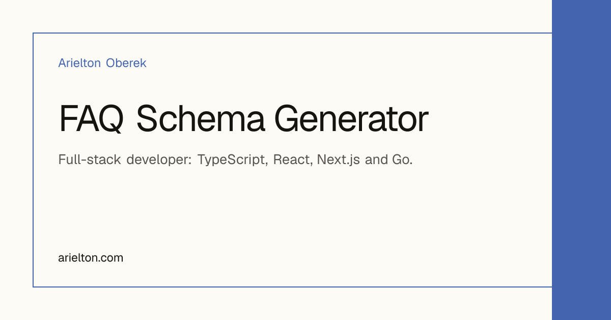 FAQ Schema Generator | Arielton Oberek