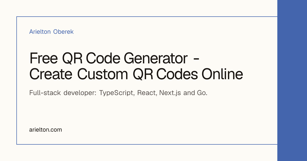Free QR Code Generator - Create Custom QR Codes Online | Arielton Oberek