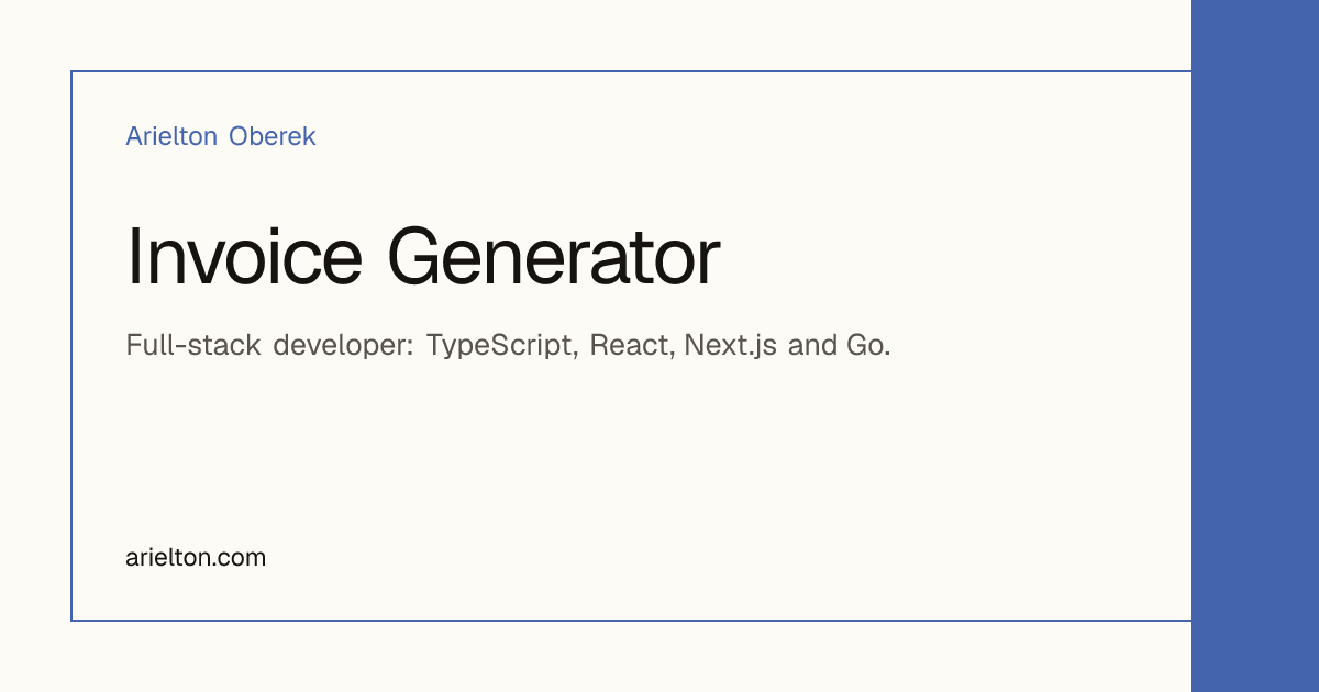 Invoice Generator | Arielton Oberek