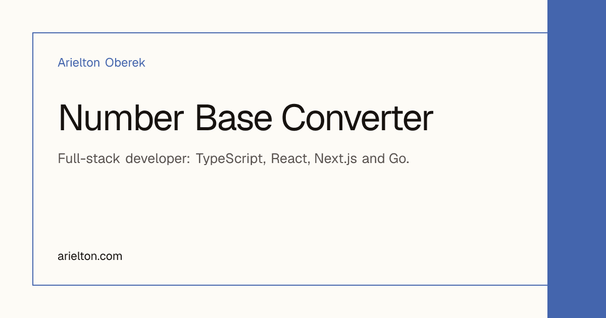 Number Base Converter | Arielton Oberek