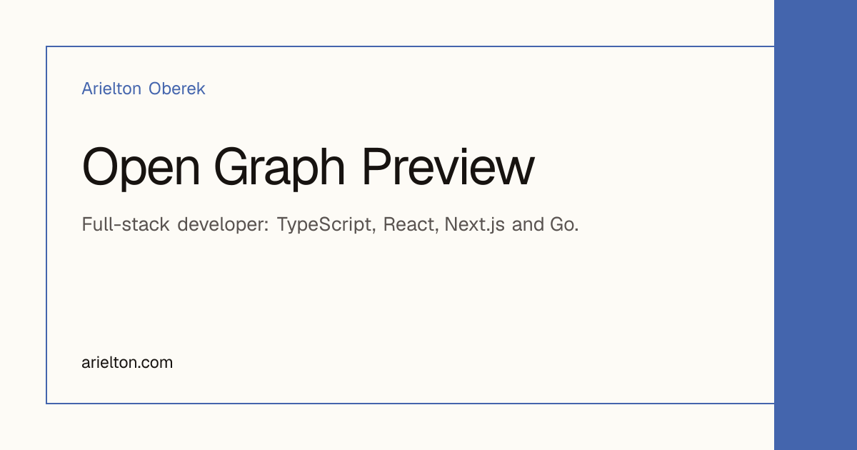 Open Graph Preview | Arielton Oberek