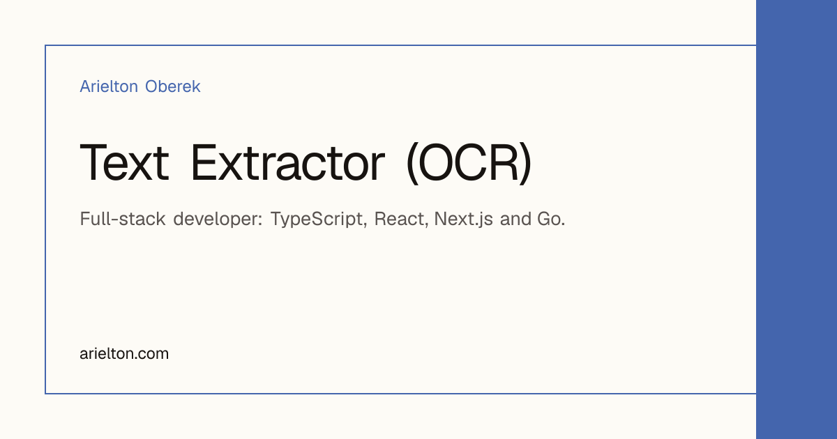 Text Extractor (OCR) | Arielton Oberek